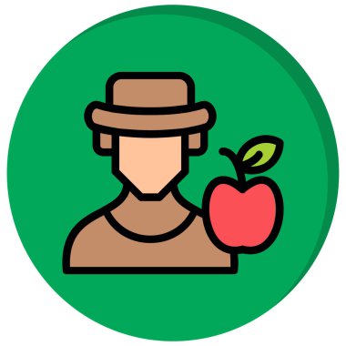Çiftçi. Web simgesi basit illüstrasyon