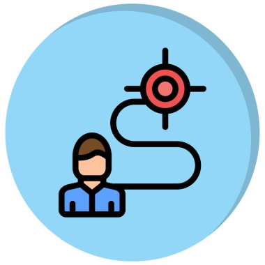 Hedef simge vektör illüstrasyon tasarımlı adam