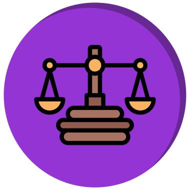Adalet. Web simgesi basit illüstrasyon