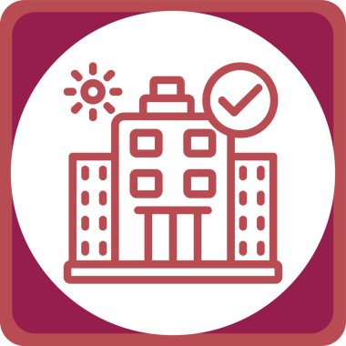 Bina. Web simgesi basit illüstrasyon