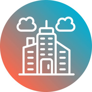 Modern şehir manzarası simgesinin vektör illüstrasyonu