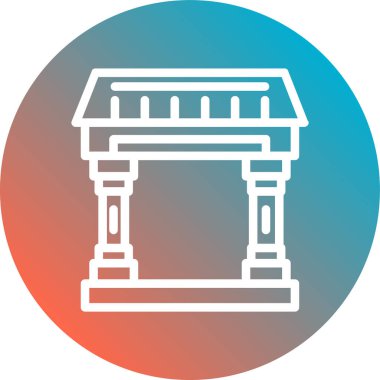 Bina. Web simgesi basit illüstrasyon