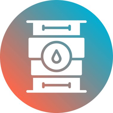 gaz varili düz simgesi, vektör, illüstrasyon