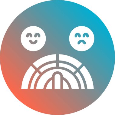 vektör illüstrasyonu, yüz için yuvarlak element, yüz simgesi