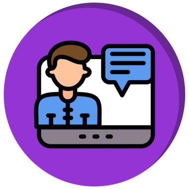 İnternette. Web simgesi basit illüstrasyon