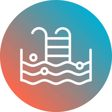 yüzme havuzu vektör simgesi modern basit tasarım