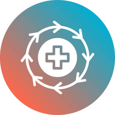 Hastane düz simgesi, vektör illüstrasyonu