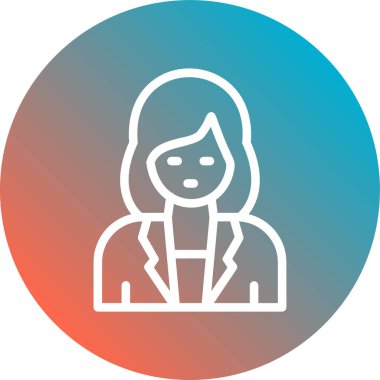 dişi avatar düz vektör simgesi