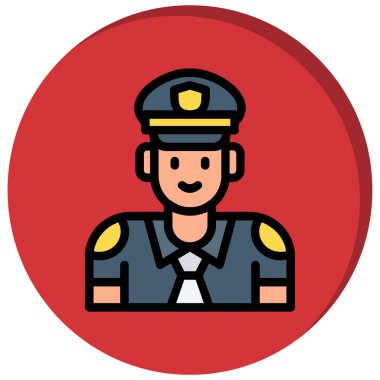polis vektörü düz renk simgesi