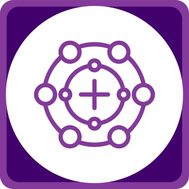 Eşsiz Atom Vektörü Kabartma Simgesi