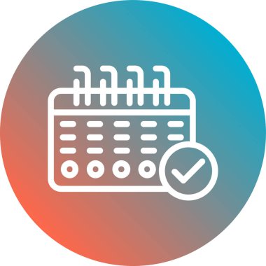 tarih vektör simgesi. bu yuvarlak düz sembol beyaz arkaplanda mavi ve gri renklerle çizilir.