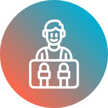 Sırt çantalı bir adamın vektör çizimi