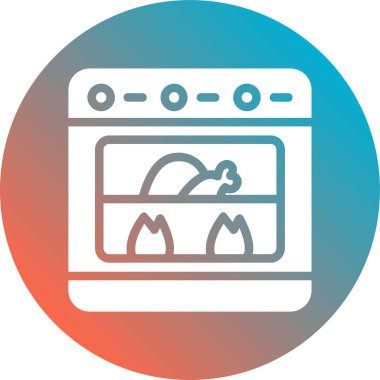 Mutfak fırın vektör simgesi.