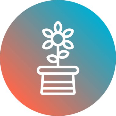 Çiçek simgesinin vektör illüstrasyonu