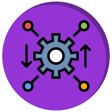 Vites simgesi. Web için basit bir mekanizma vektör simgesi çizimi