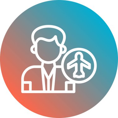 Havaalanı ve düzlem simgesinin vektör çizimi