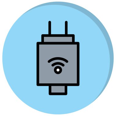 Kablosuz. Web simgesi basit illüstrasyon