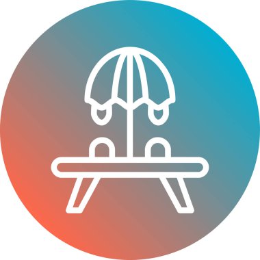 Şemsiye simgesinin vektör illüstrasyonu