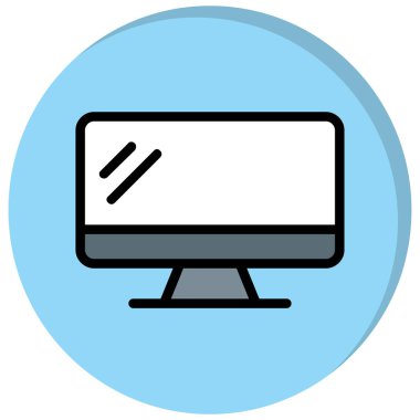 Ekran simgesini izle. özet ekran vektör rengi düz izole