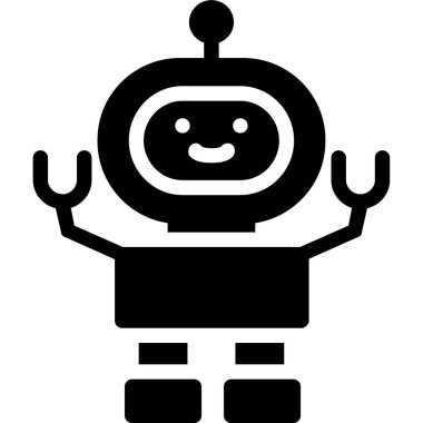 Robot ikonu, vektör illüstrasyonu. düz tasarım biçimi