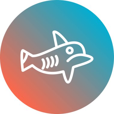 Balık vektör simgesi. biçim vektörü düz yuvarlak sembol, yuvarlak açılar.