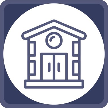 Okul. Web simgesi basit illüstrasyon