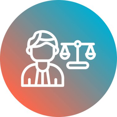 Hukuk ve adalet simgesinin vektör illüstrasyonu.