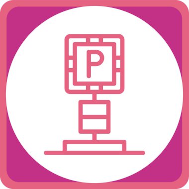 Park ediyor. Web simgesi basit illüstrasyon