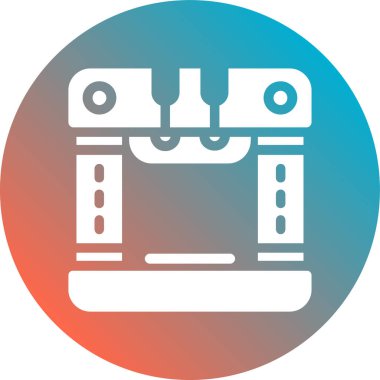 Gaz kazanı simgesi beyaz arkaplanda izole edilmiş. Mutfak sembolü stok vektör illüstrasyonu.