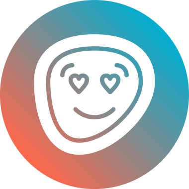 Kalbi olan bir yüzün vektör çizimi