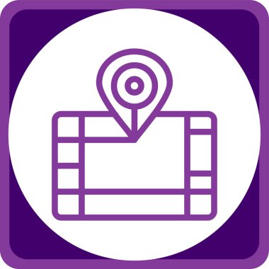 Bir harita simgesinin vektör illüstrasyonu