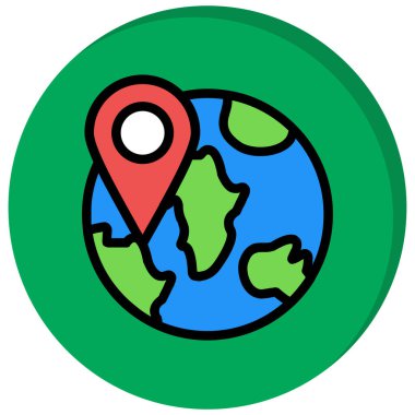 konum pin simgesi doldurulmuş dış hat biçimi