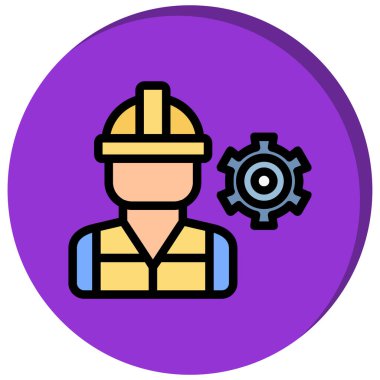 Bir işçi simgesinin vektör illüstrasyonu