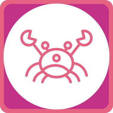 Yengeç. Web simgesi basit illüstrasyon