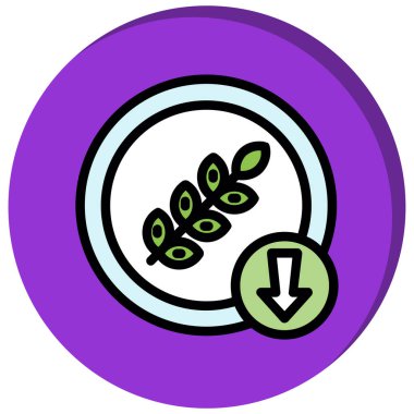 Ekoloji yaprağı dairesel simgesi doldurulmuş dış hat biçimi