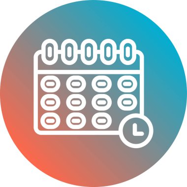 Takvim Simgesi Soyut Arka Gruplamada İzole Edildi