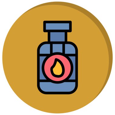 Yağ şişesi. Basit resimleme