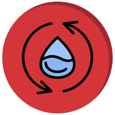 su damlası simgesi, vektör illüstrasyonu