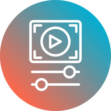 Çokluortam modern simgesinin vektör çizimi