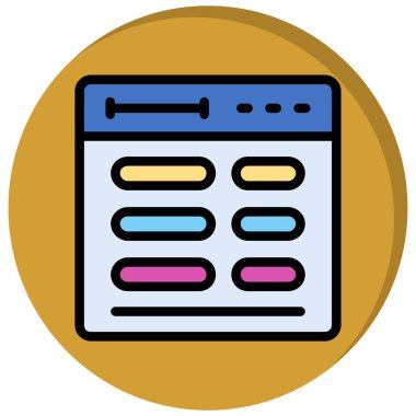 Web arayüzü simgesi, vektör illüstrasyonu