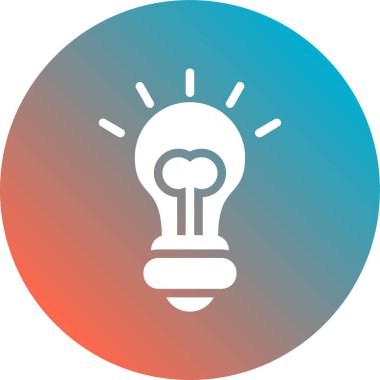 Ampul ikonu vektör illüstrasyonu. Basit fikir işareti sembolü.