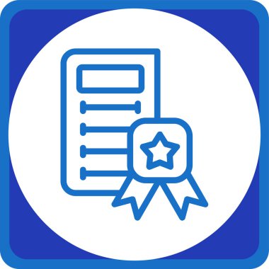 Sertifika. Web simgesi basit illüstrasyon