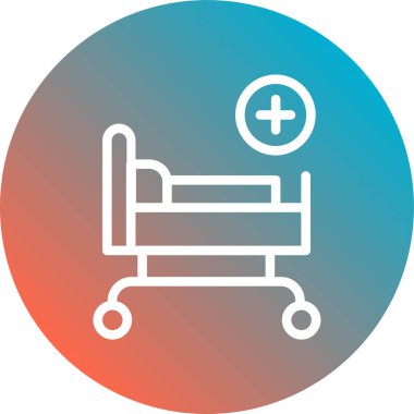 Hastane Düz Çember Vektör Simgesi Tasarımı