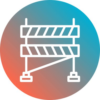 Düz stil beyaz arka plan üzerinde izole bariyer simgesini.