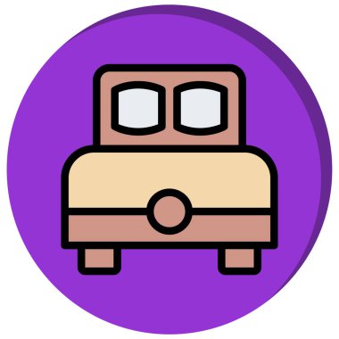 Otelde. Web simgesi basit illüstrasyon