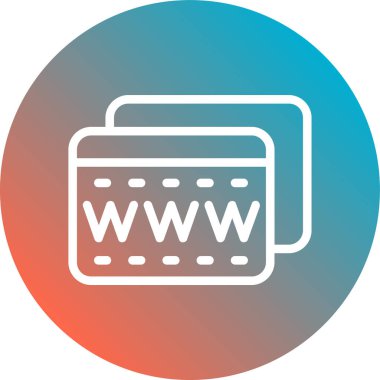 Web vektörü renkli çizgi simgesi