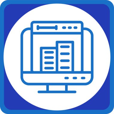 bilgisayar izleme simgesi, vektör illüstrasyonu