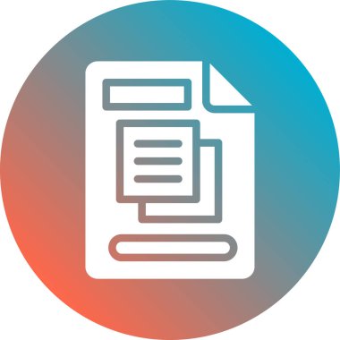 Belge düz simgesi, vektör, illüstrasyon