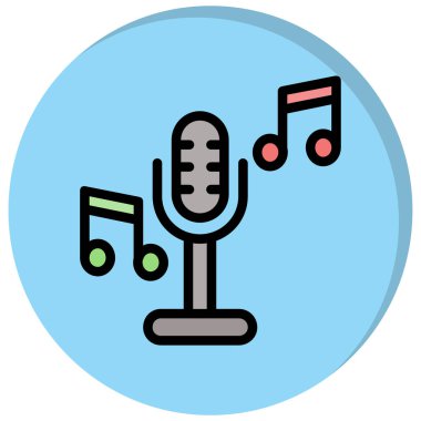 Müzik. Web basit illüstrasyon çizimi