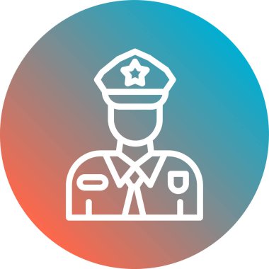 Kişisel muhafız simgesi renkli çizginin çizimi. güzel element güvenlik ve simge ögesi için de kullanılabilir.